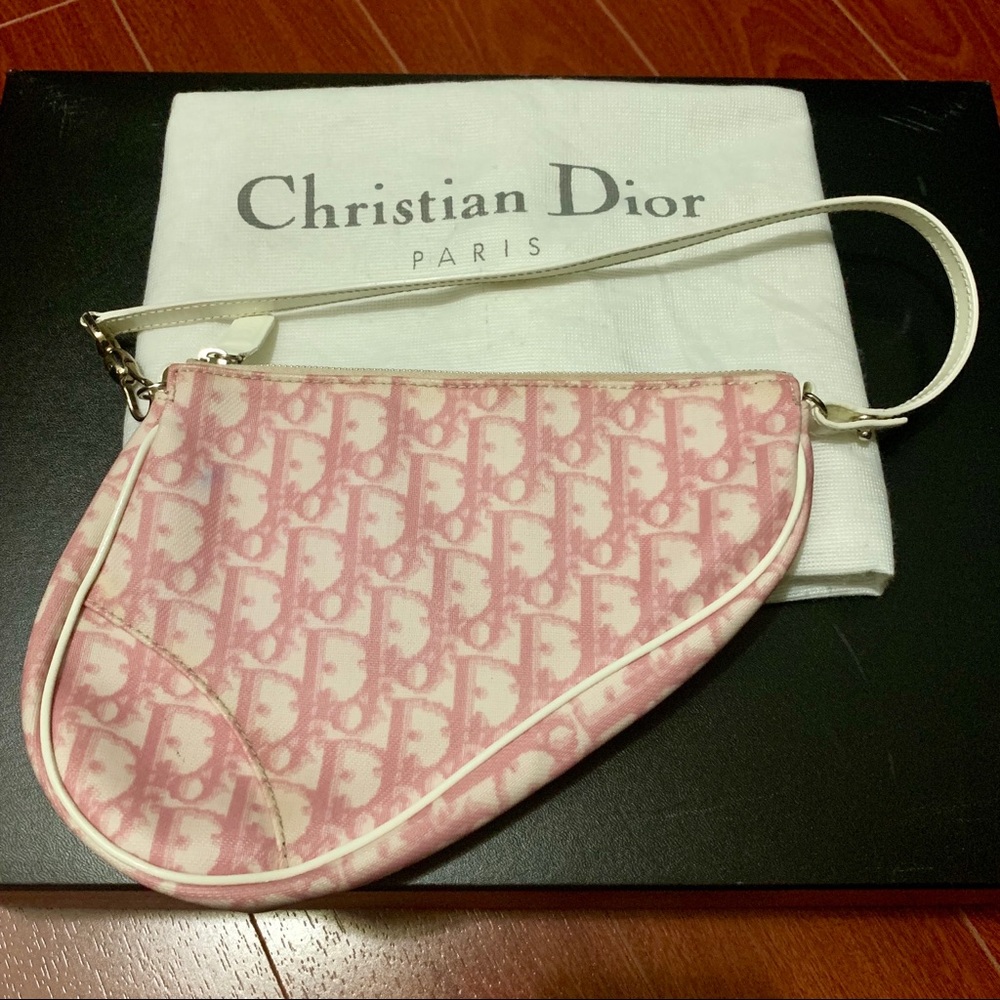 **SOLD** DIOR Pink Logo Mini Saddle bag